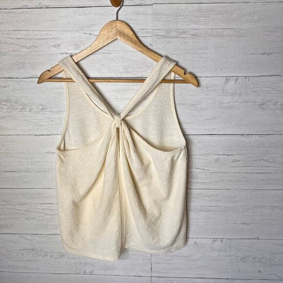 Madewell Top Womens Size Small Ivory Everly Twisted Jacquard Tank Summer - Picture 9 of 15